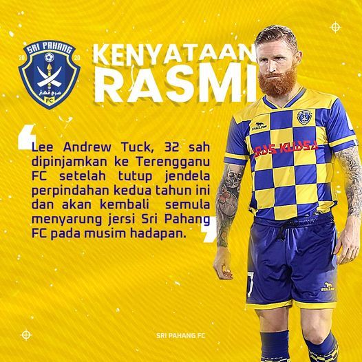 Lee Tuck dipinjamkan kepada Terengganu FC sehingga tamat musim 2021